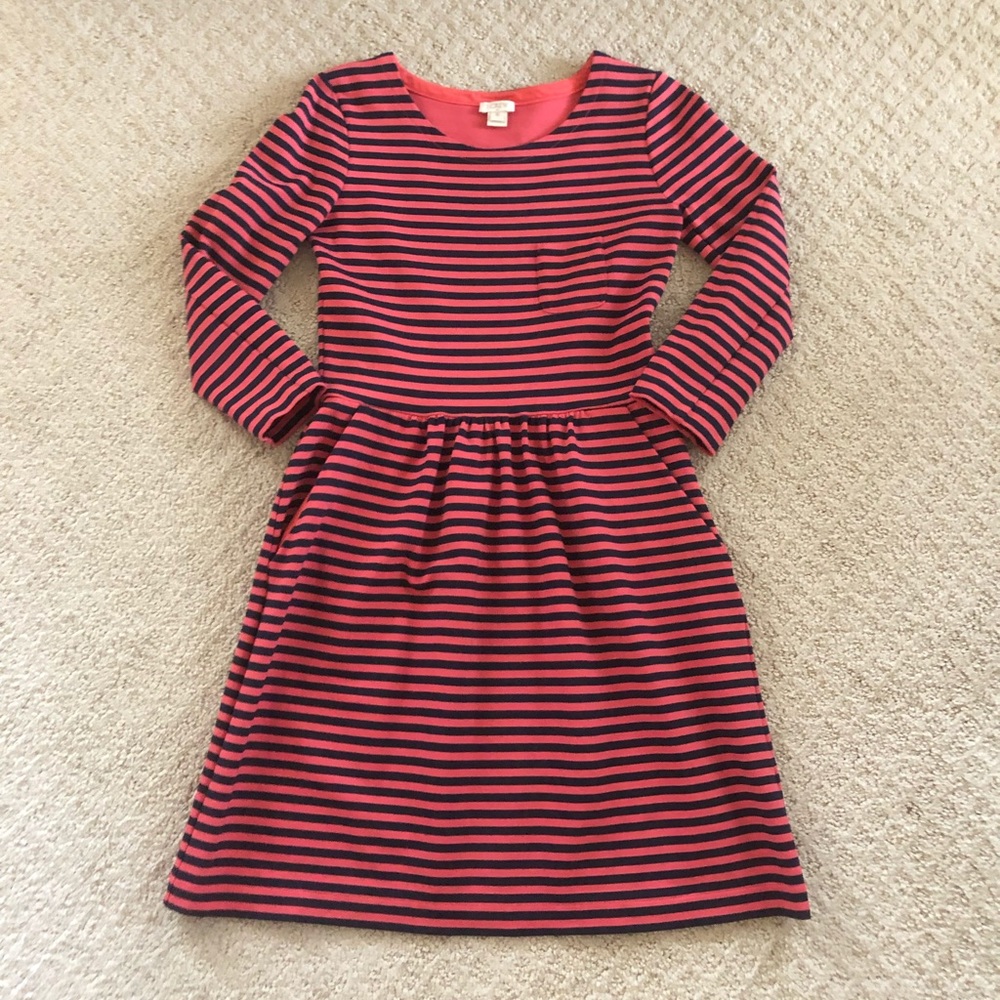 J. Crew Factory Striped Dress with Pockets Sz 0